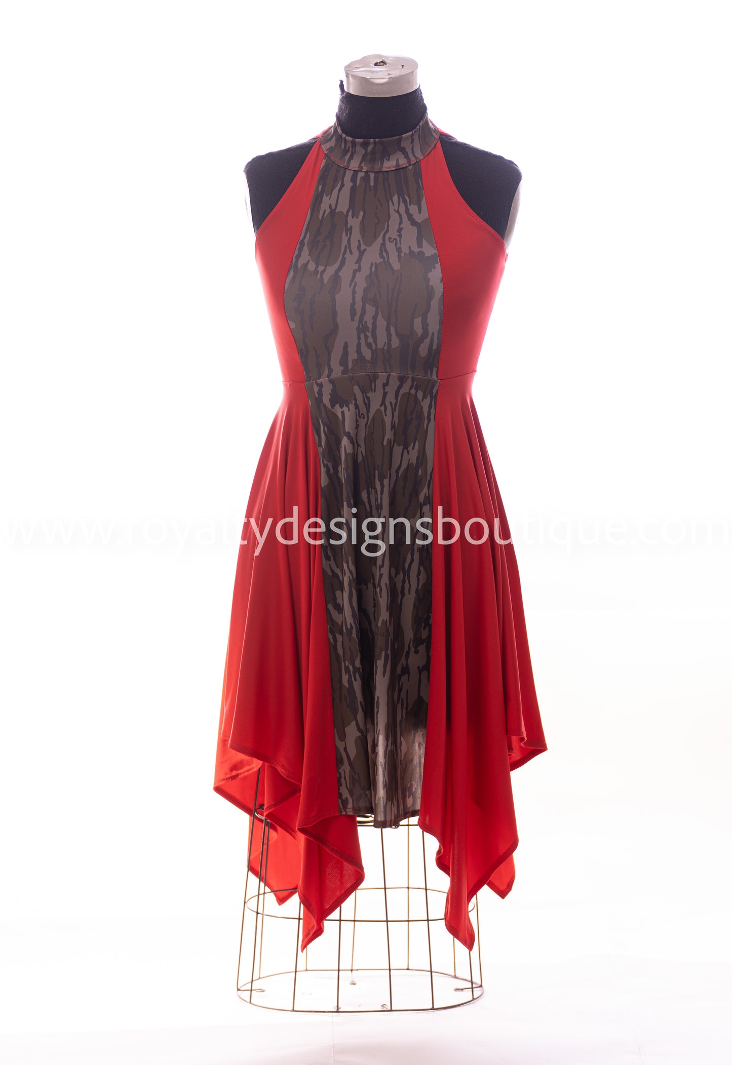 Warrior’s Tunic – Red & Camo Lycra Praise Dance Garment