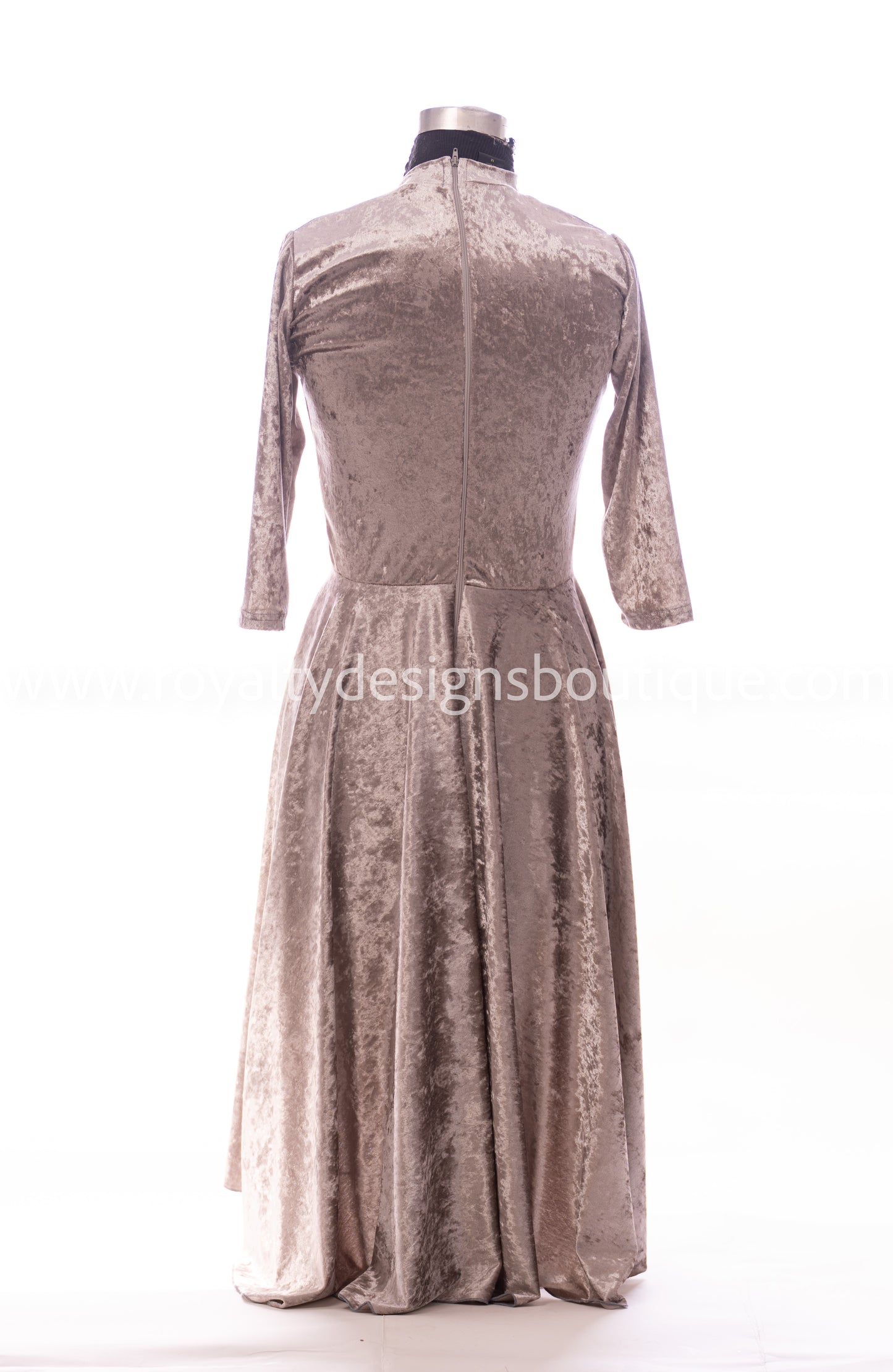 Silver Velvet Praise Dance Tunic with Gold Appliqué : Emporium Collection