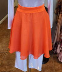 Solid Orange Chiffon Wrap around Over Skirt (Final Sale)