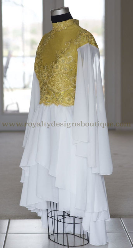 Gold Angel Wings Elegant Lace and & Chiffon Dance Garment