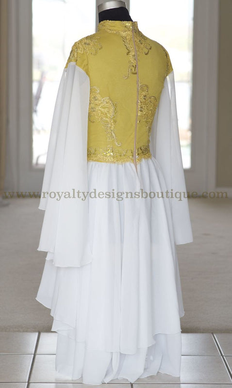 Gold Angel Wings Elegant Lace and & Chiffon Dance Garment