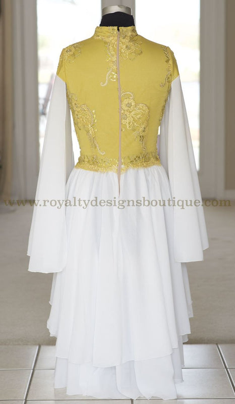 Gold Angel Wings Elegant Lace and & Chiffon Dance Garment