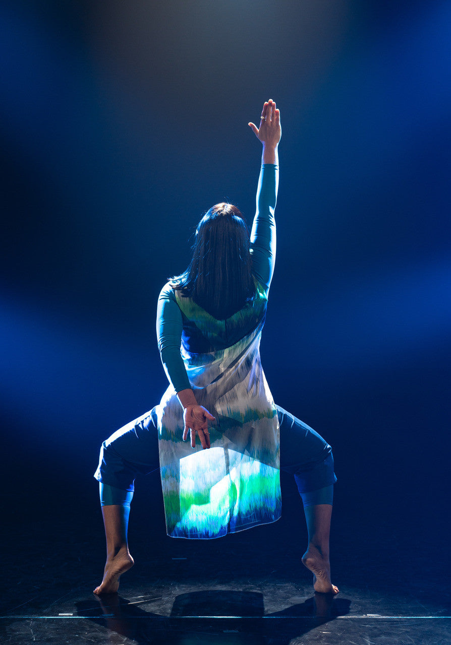 Overlay Tie-Dye Chiffon Modern Dance Tunic