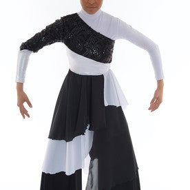 Warrior Bride Black and White Praise Dance Ephod