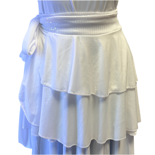 White Wrap Around Skirt with sequin ( Final Sale)