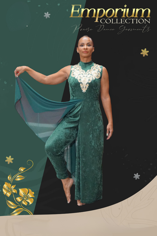 Emporium Collection: Modern Green Velvet Dance Unitard