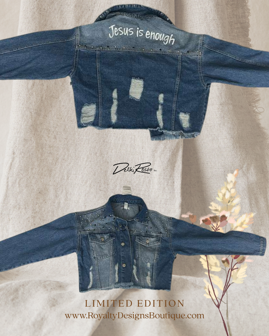 Jesus is ENOUGH - Cropped Jean Jacket I Limited Edition
