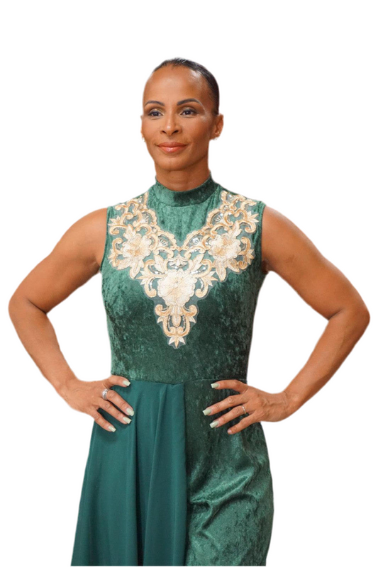 Emporium Collection: Modern Green Velvet Dance Unitard