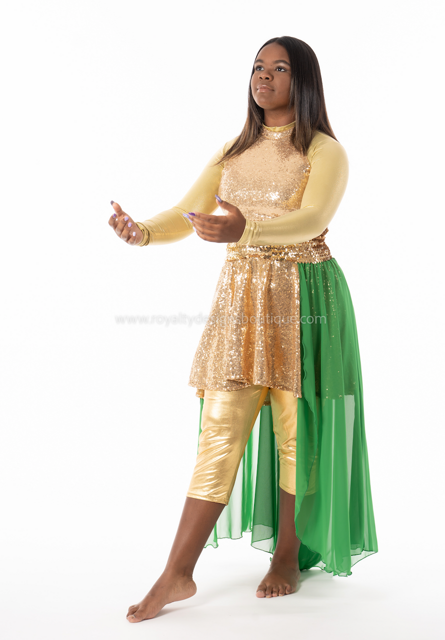 PRAISE HIM - Short Sequin Ephod Dress available in gold or silver