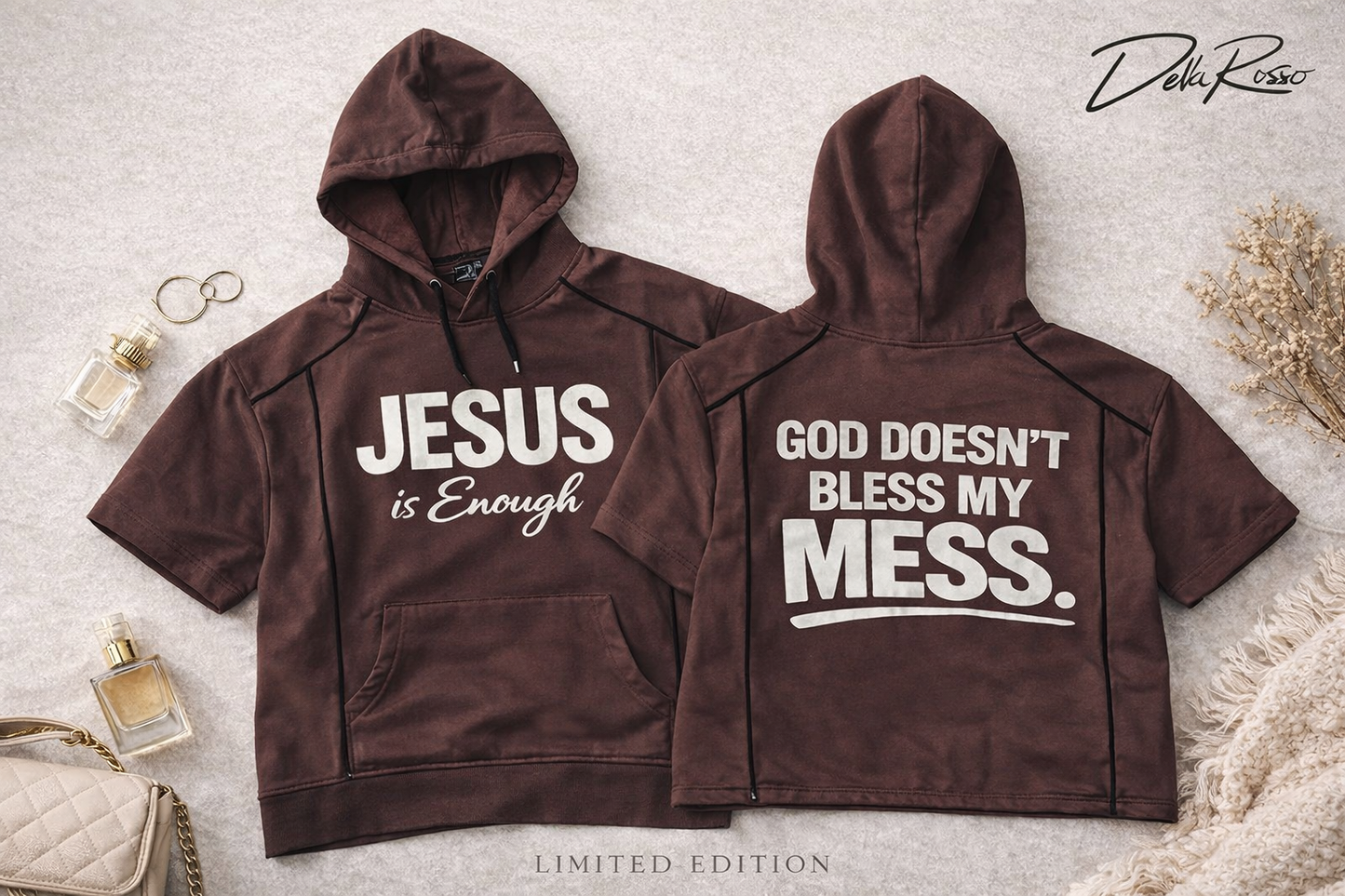 Jesus is ENOUGH - God won't bless my MESS - Cropped Hoddie  I Limited Edition