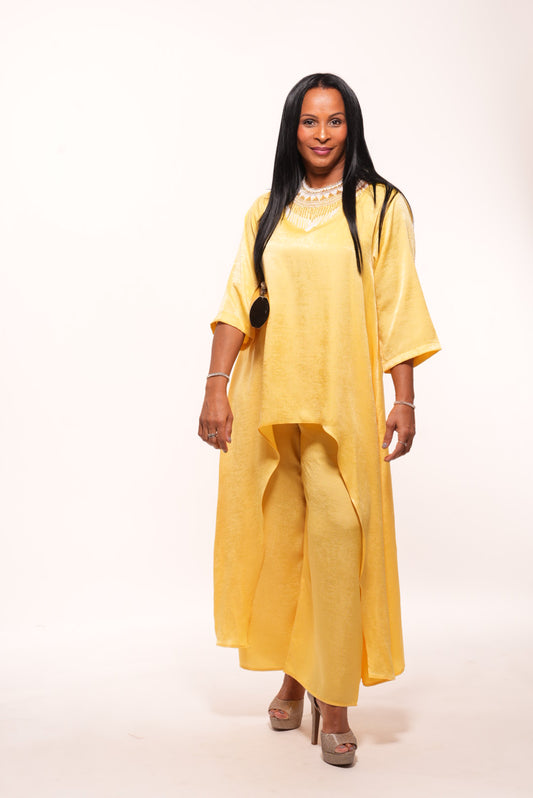 🌼 “Surrendered” Silk Straight Pants : YES Collection