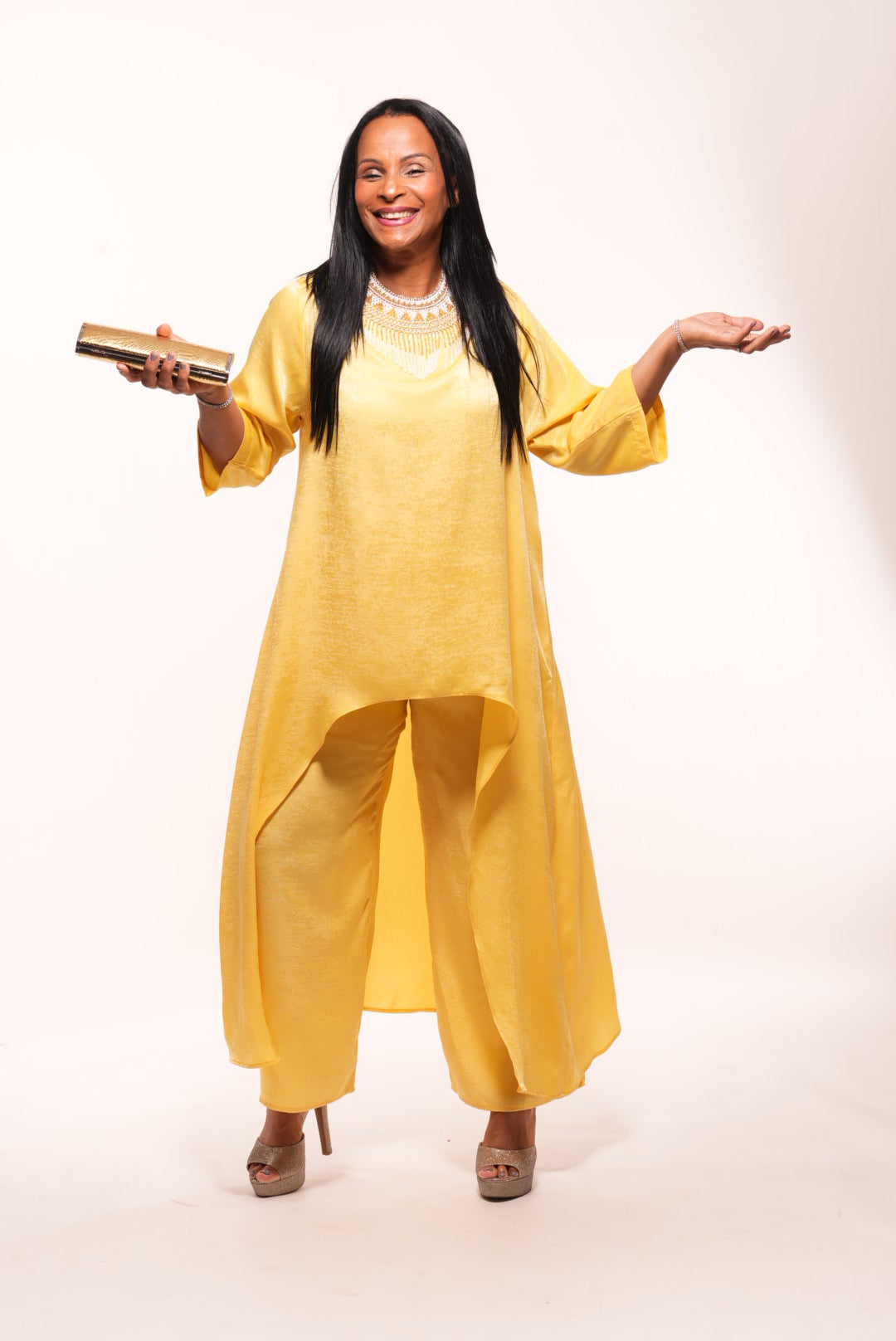 🌼 “Surrendered” Silk Straight Pants : YES Collection