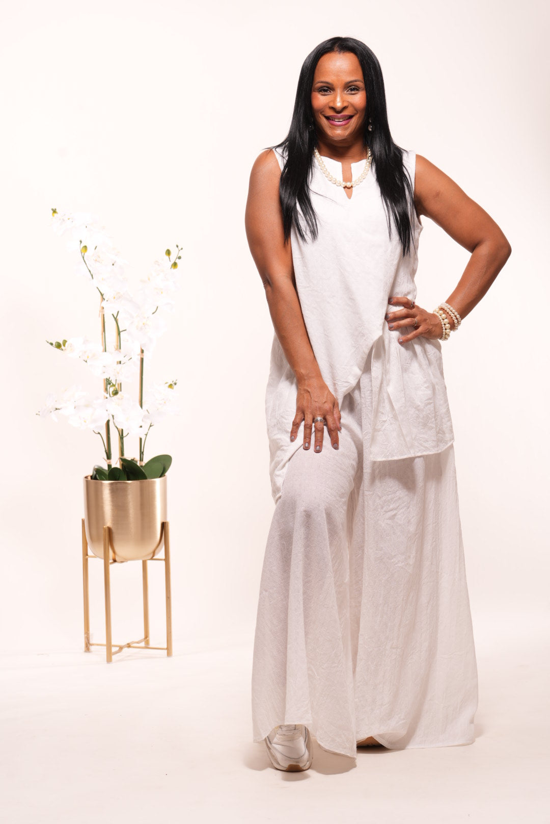 "Whole in Him” Linen Top