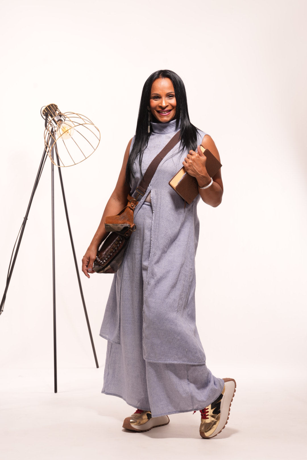 “Promise” Slit-Front Linen Top