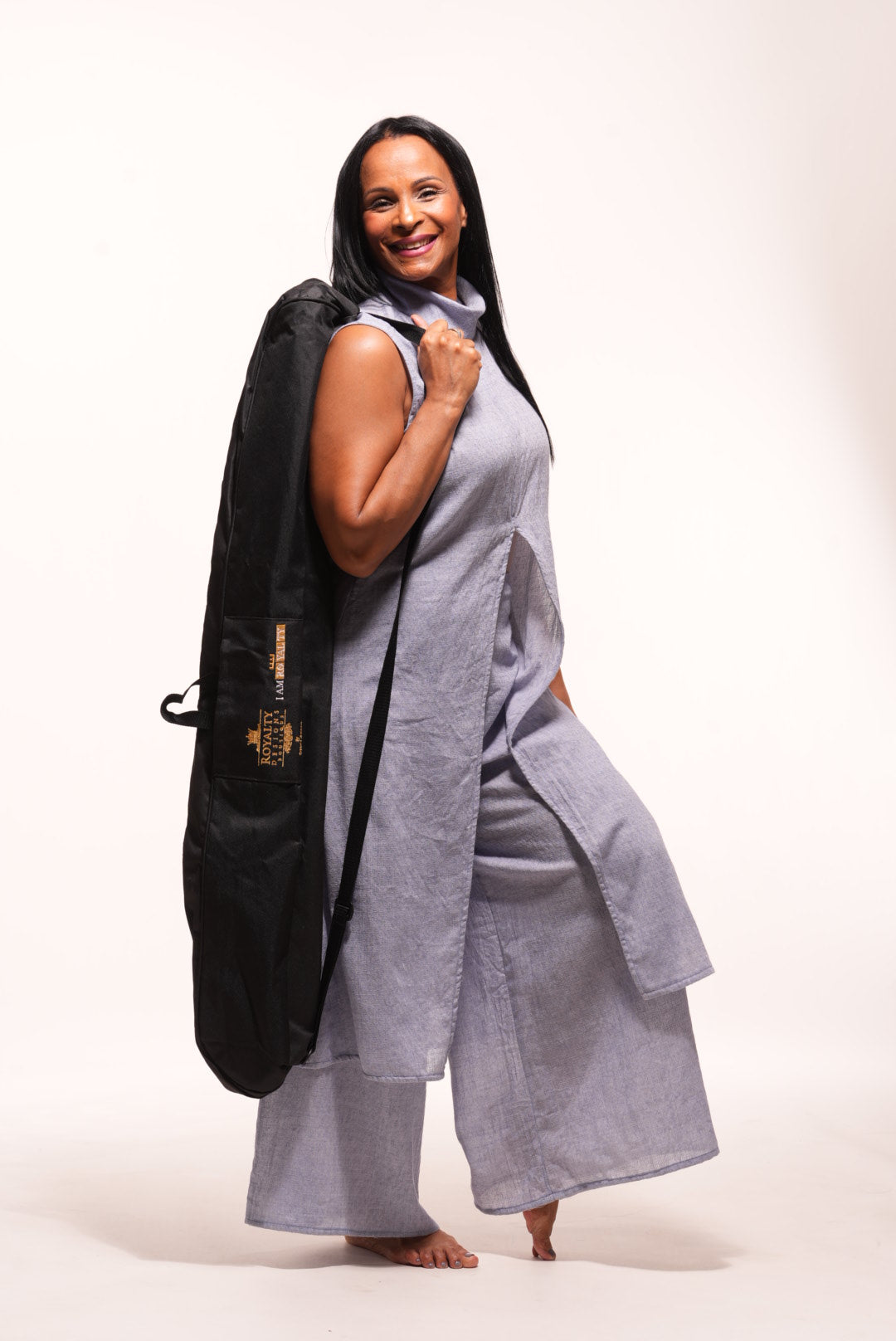 “Promise” Slit-Front Linen Top