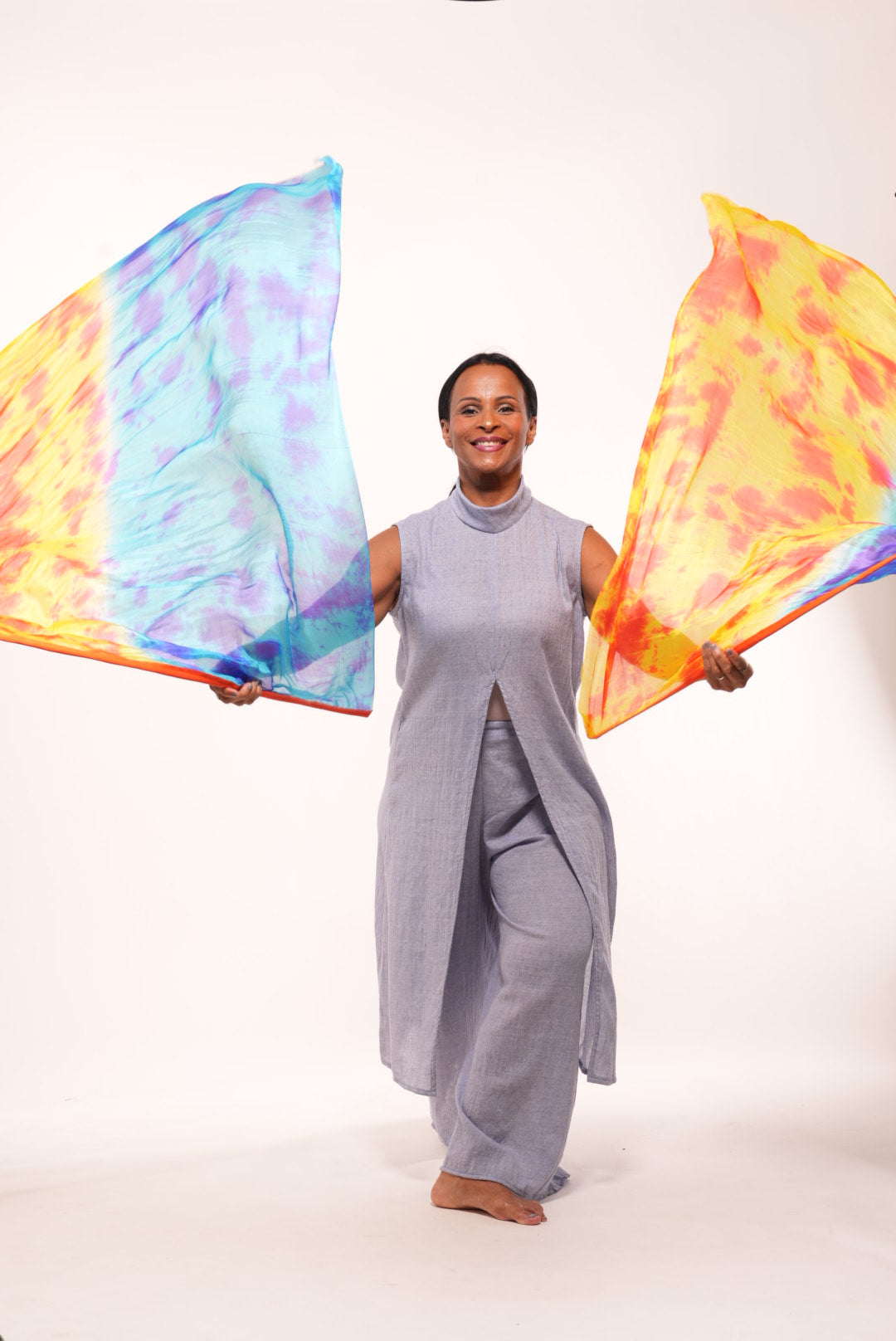 “Promise” Slit-Front Linen Top