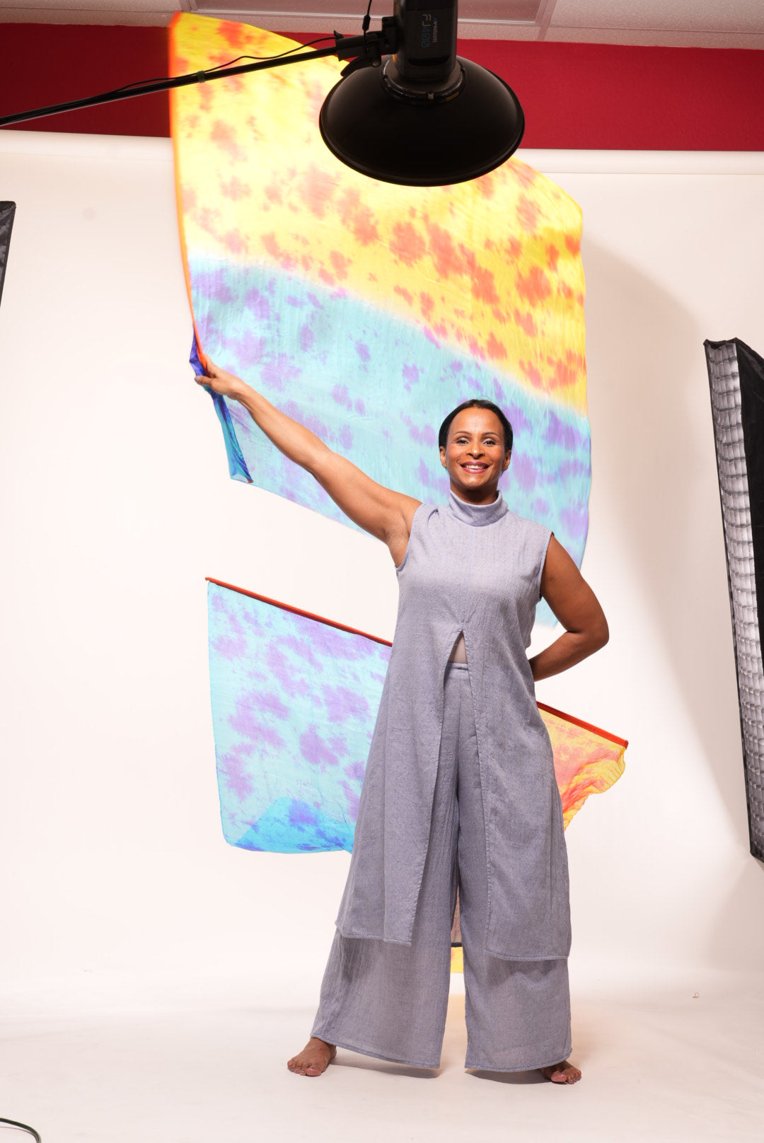 “Promise” Slit-Front Linen Top