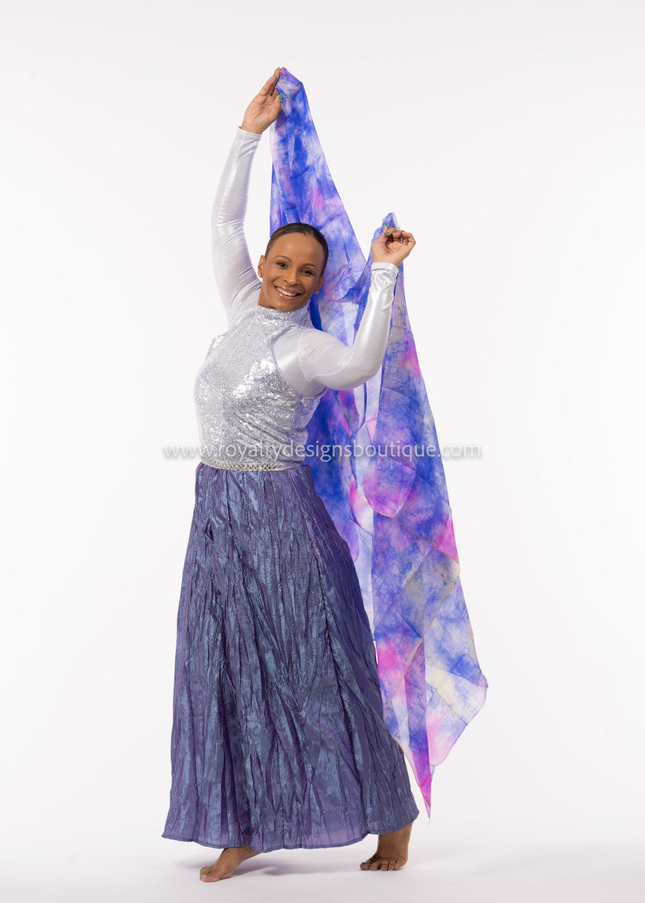 Purple and Pink TIE DYE SILK VEIL