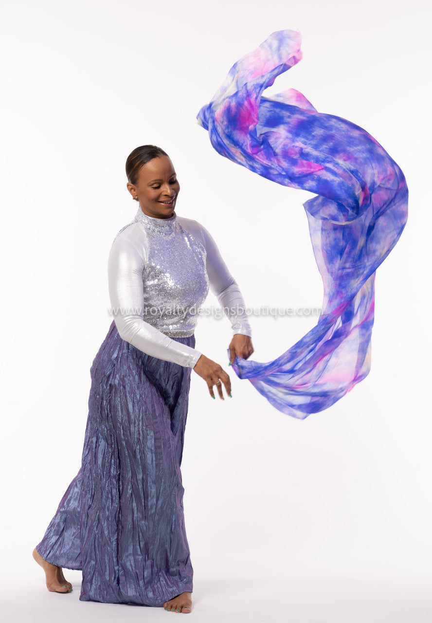 Purple and Pink TIE DYE SILK VEIL