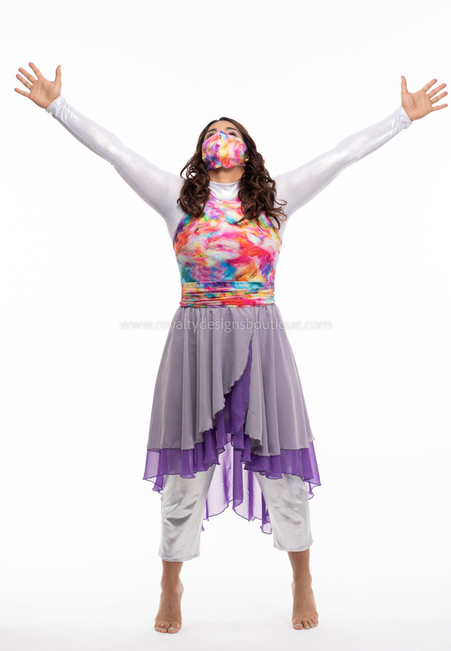 Revival Collection Asymmetrical Halter Top Praise Dance Tunic Dress