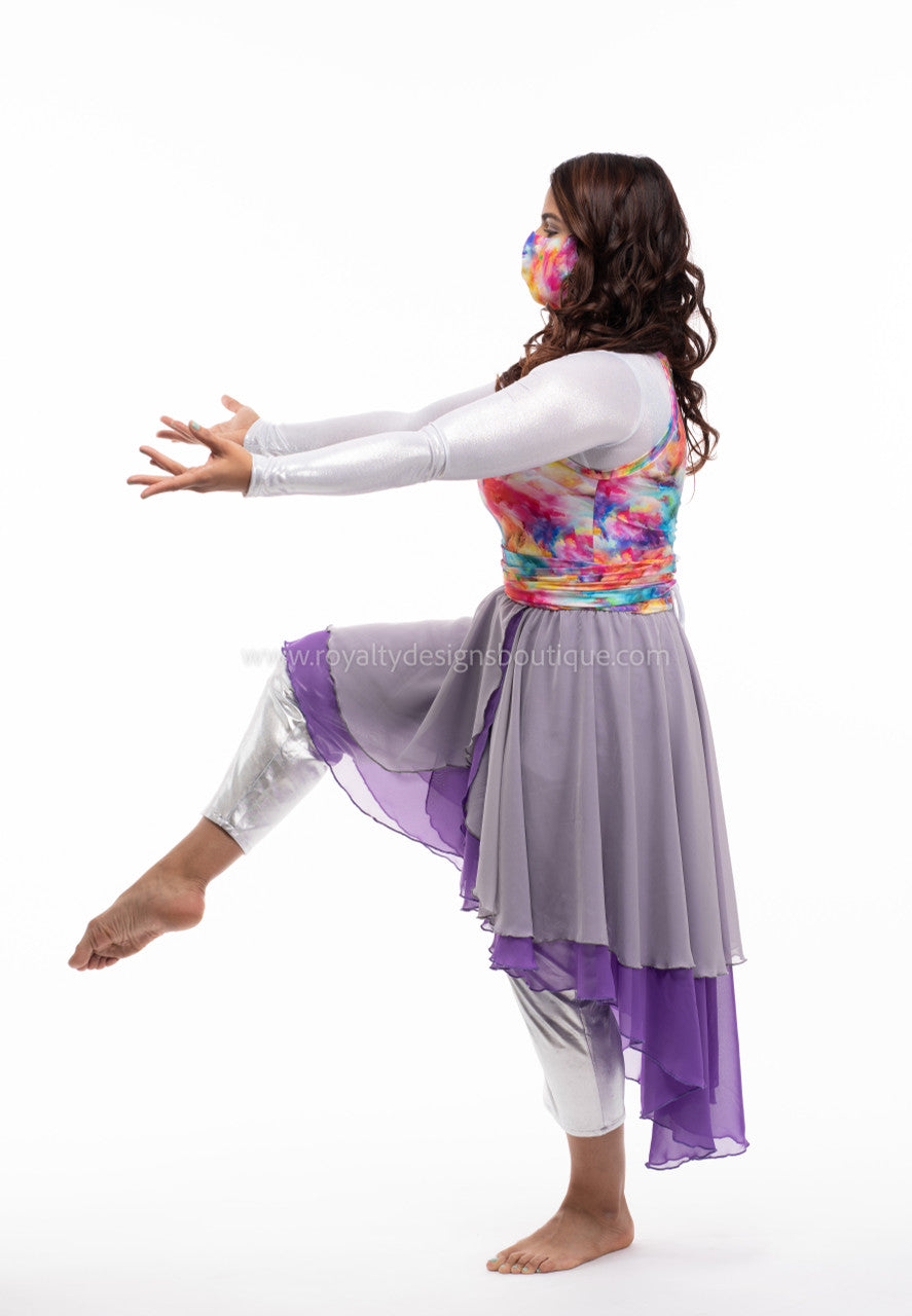 Revival Collection Asymmetrical Halter Top Praise Dance Tunic Dress