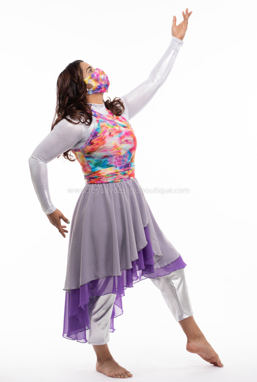 Revival Collection Asymmetrical Halter Top Praise Dance Tunic Dress