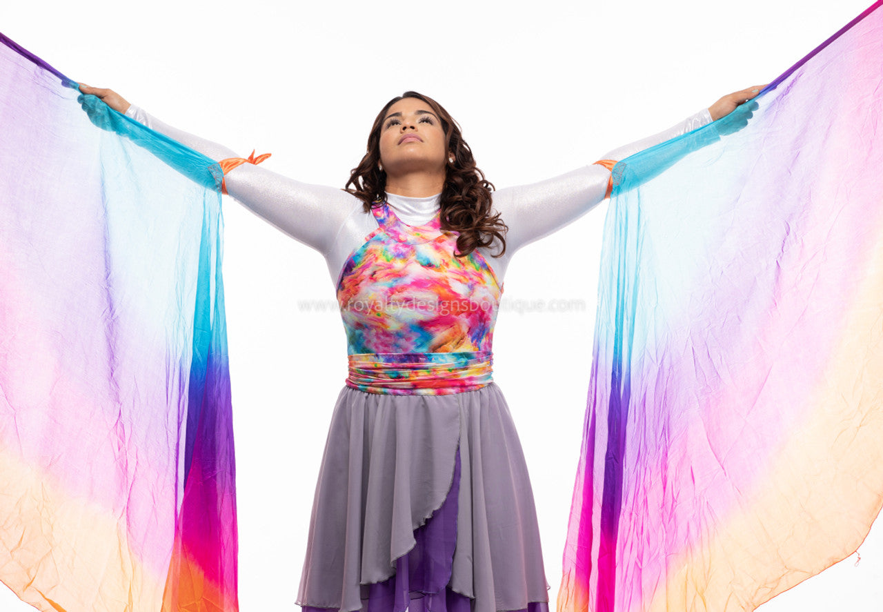 Revival Collection Asymmetrical Halter Top Praise Dance Tunic Dress