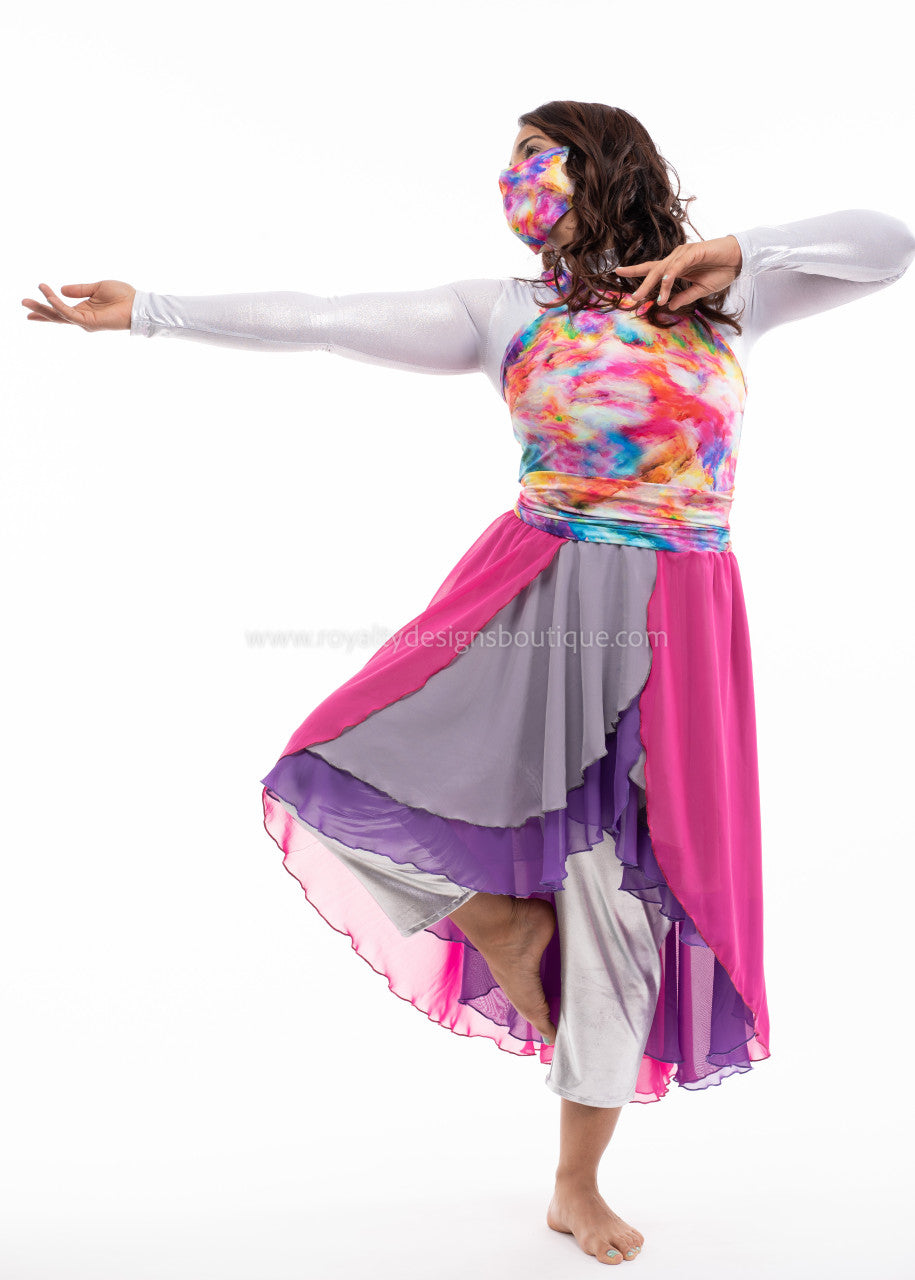 Revival Collection Asymmetrical Halter Top Praise Dance Tunic Dress