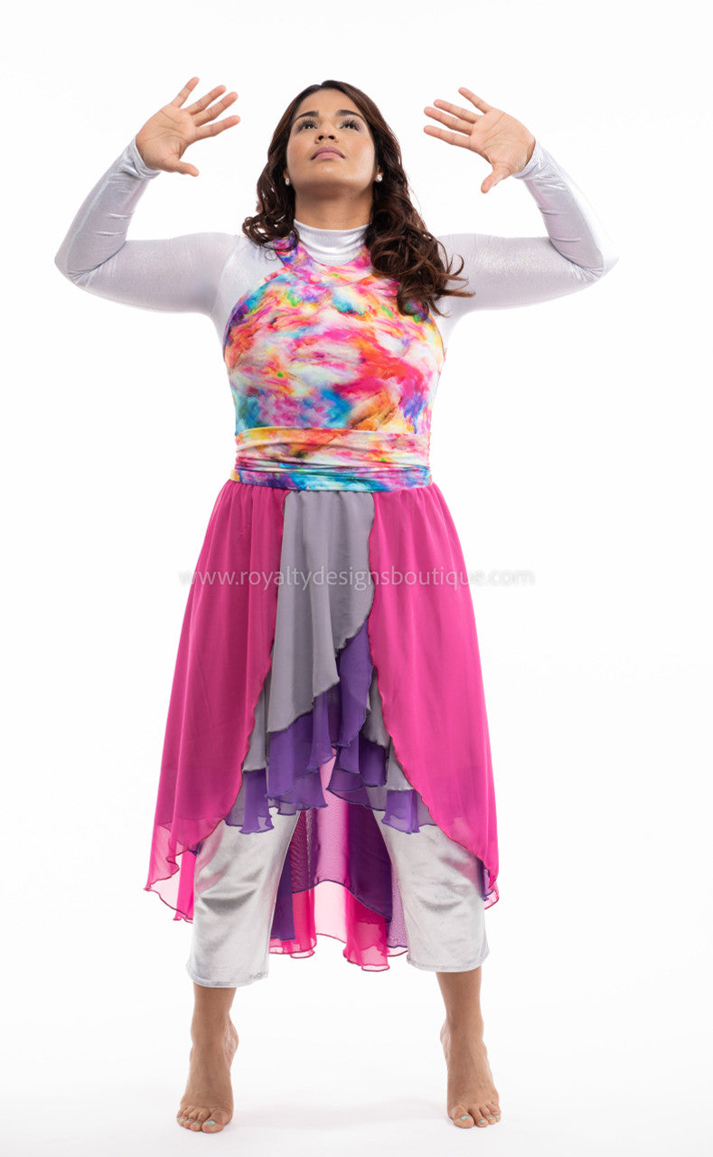 Revival Collection Asymmetrical Halter Top Praise Dance Tunic Dress