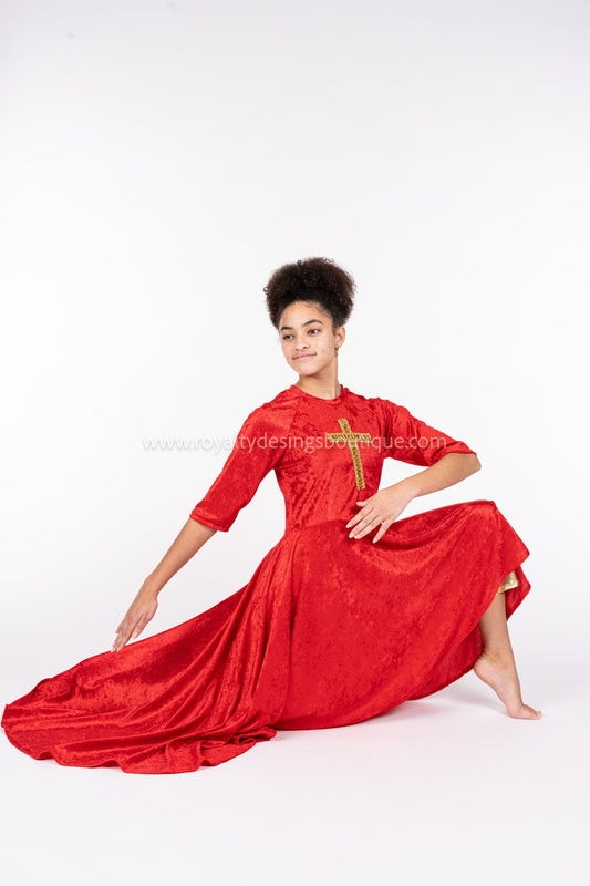 FORGIVENESS Red Velvet Dance Tunic