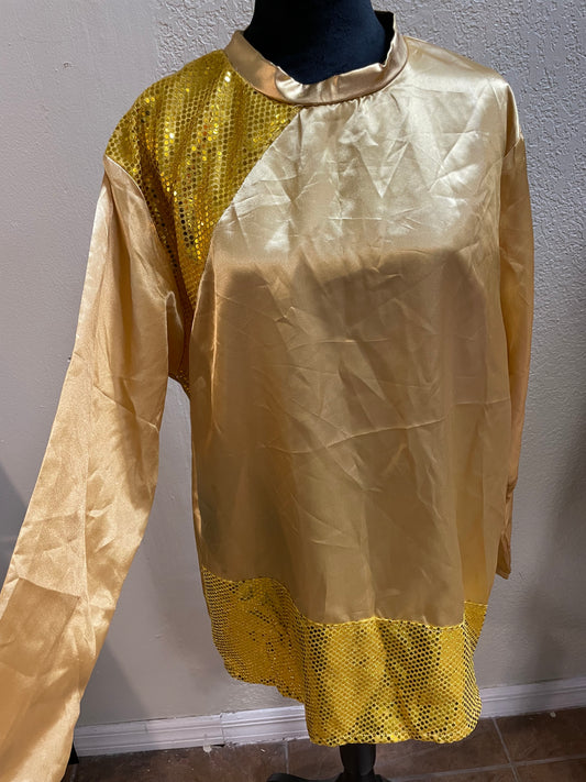 Gold Satin and Sequin Male Tunic (Final Sale)