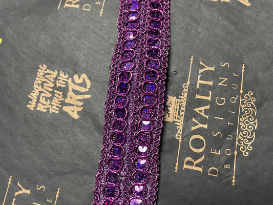 Purple Sequin Praise Dance Sash / Belt ( Final Sale )*