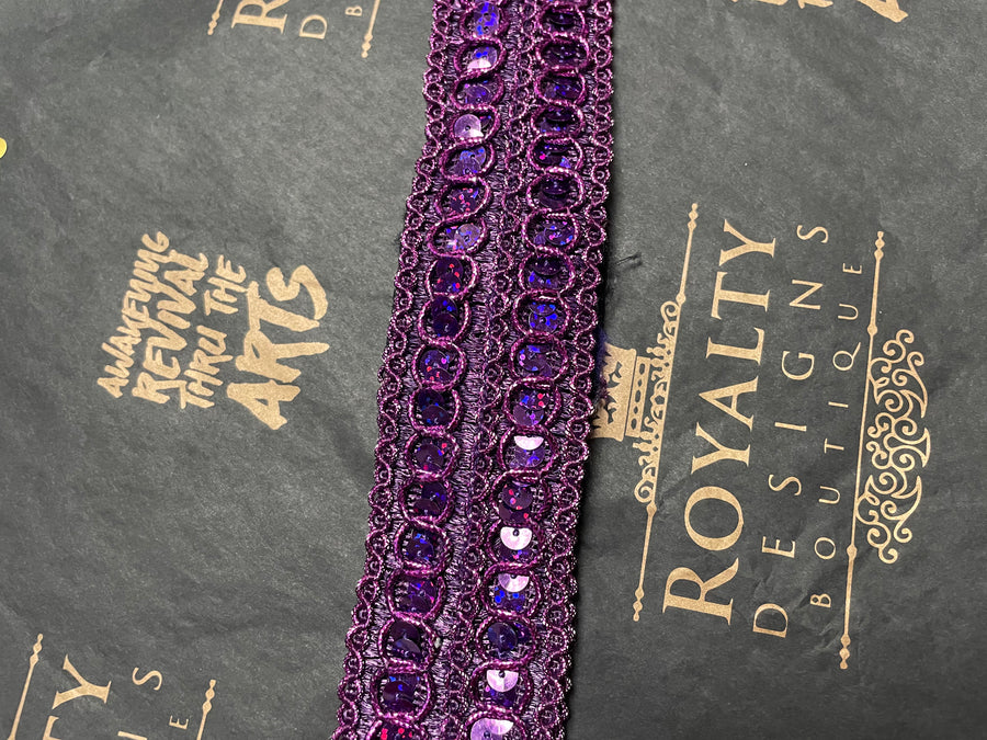Purple Sequin Praise Dance Sash / Belt ( Final Sale )*