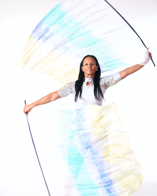 Praise & Worship Dance Flags (Set of 2) – Silk Pair | Flex Rod | 22” x 43” | Solid & Multicolor