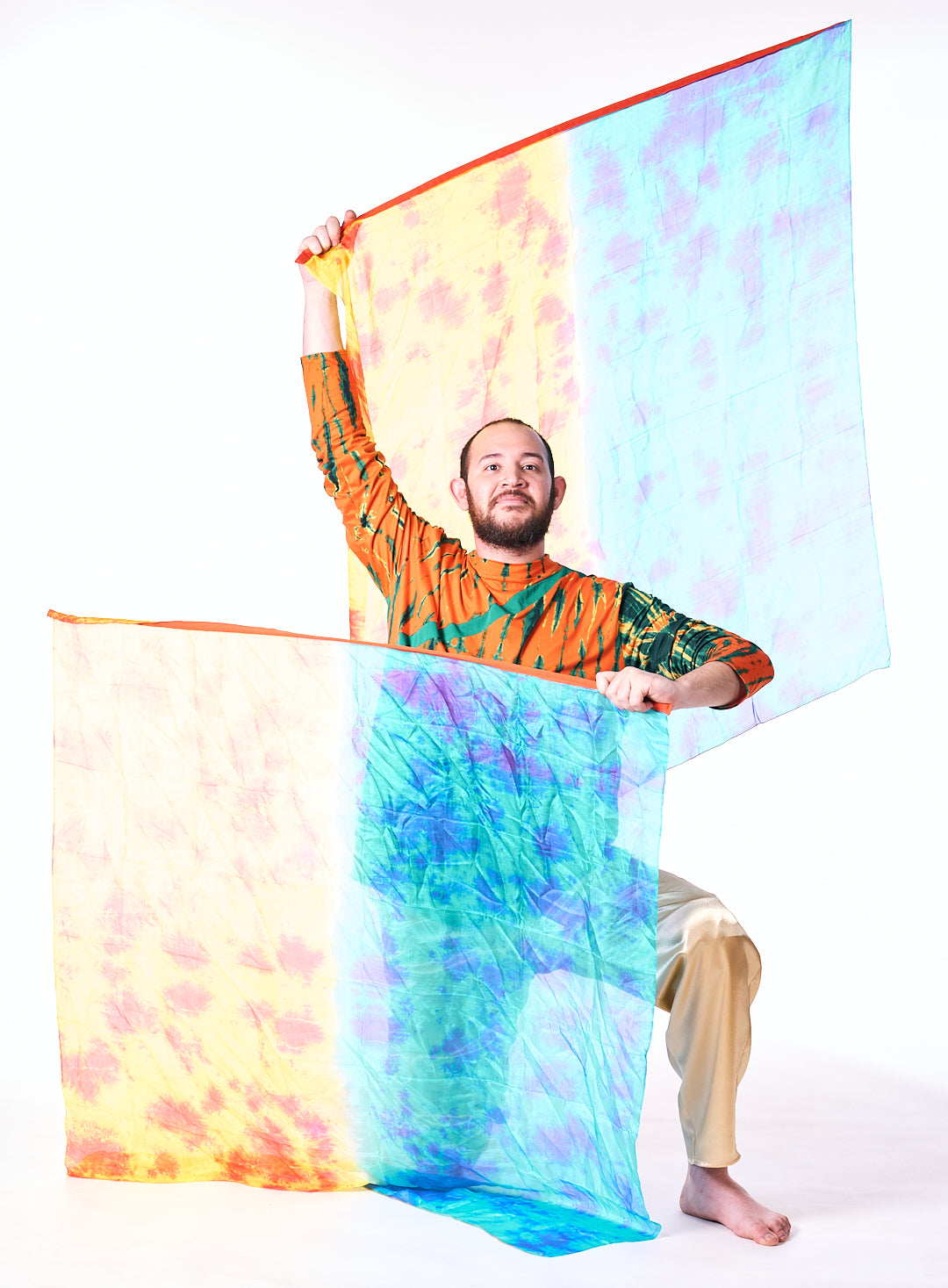 Praise & Worship Dance Flags (Set of 2) – Silk Pair | Flex Rod | 22” x 43” | Solid & Multicolor