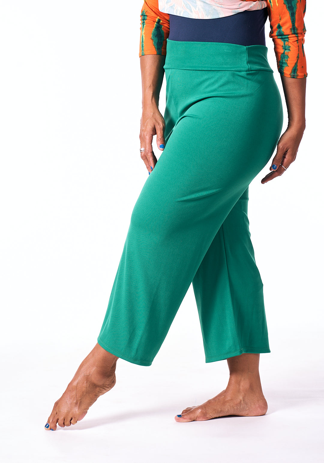 Modern Tunic + Pants Set (2-Piece) – Orange & Green Batik Print | Christian Praise Dancewear | ARISE Collection
