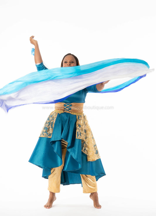 Heaven - Blue & white mix color Silk Flower Praise and worship Dance Throw Streamer (Copy)