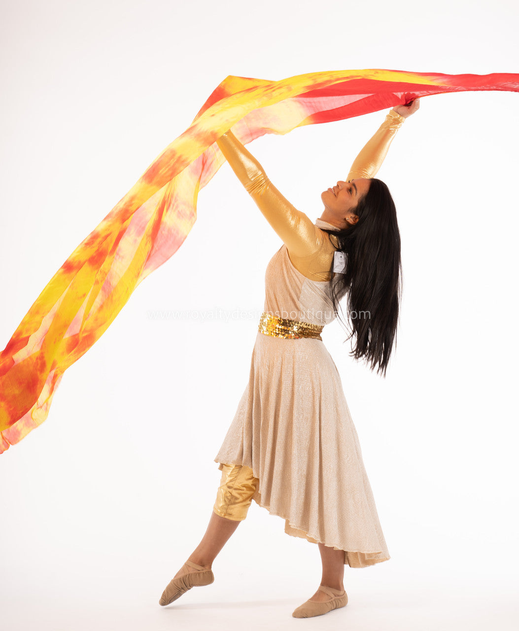 “Heart of David” Long Worship Flag on flex stick
