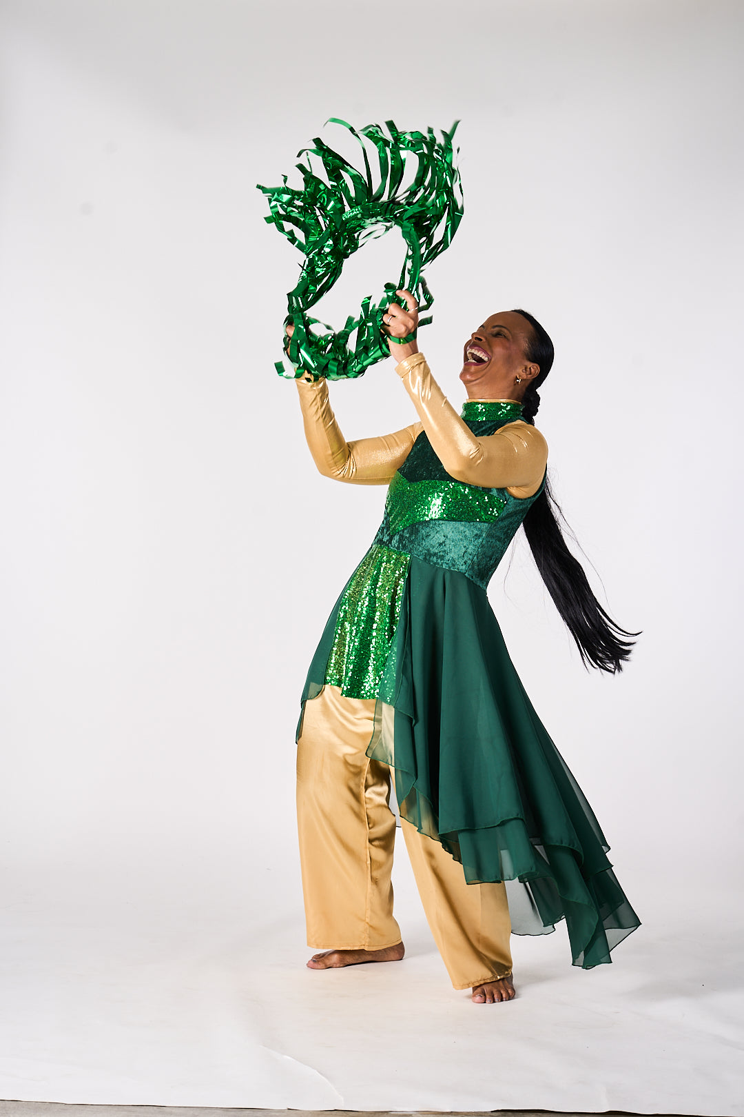 Green Velvet & Sequin Dance Tunic – Emmanuel Collection