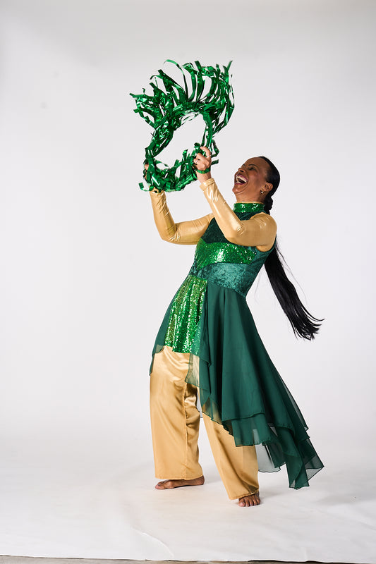 Green Velvet & Sequin Dance Tunic – Emmanuel Collection