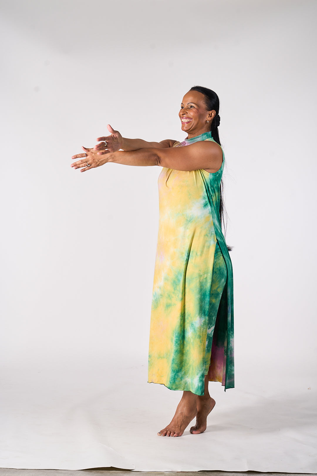 ASCEND Modern Tunic + Pants Set (2-Piece) – Green & Pink | Special Edition