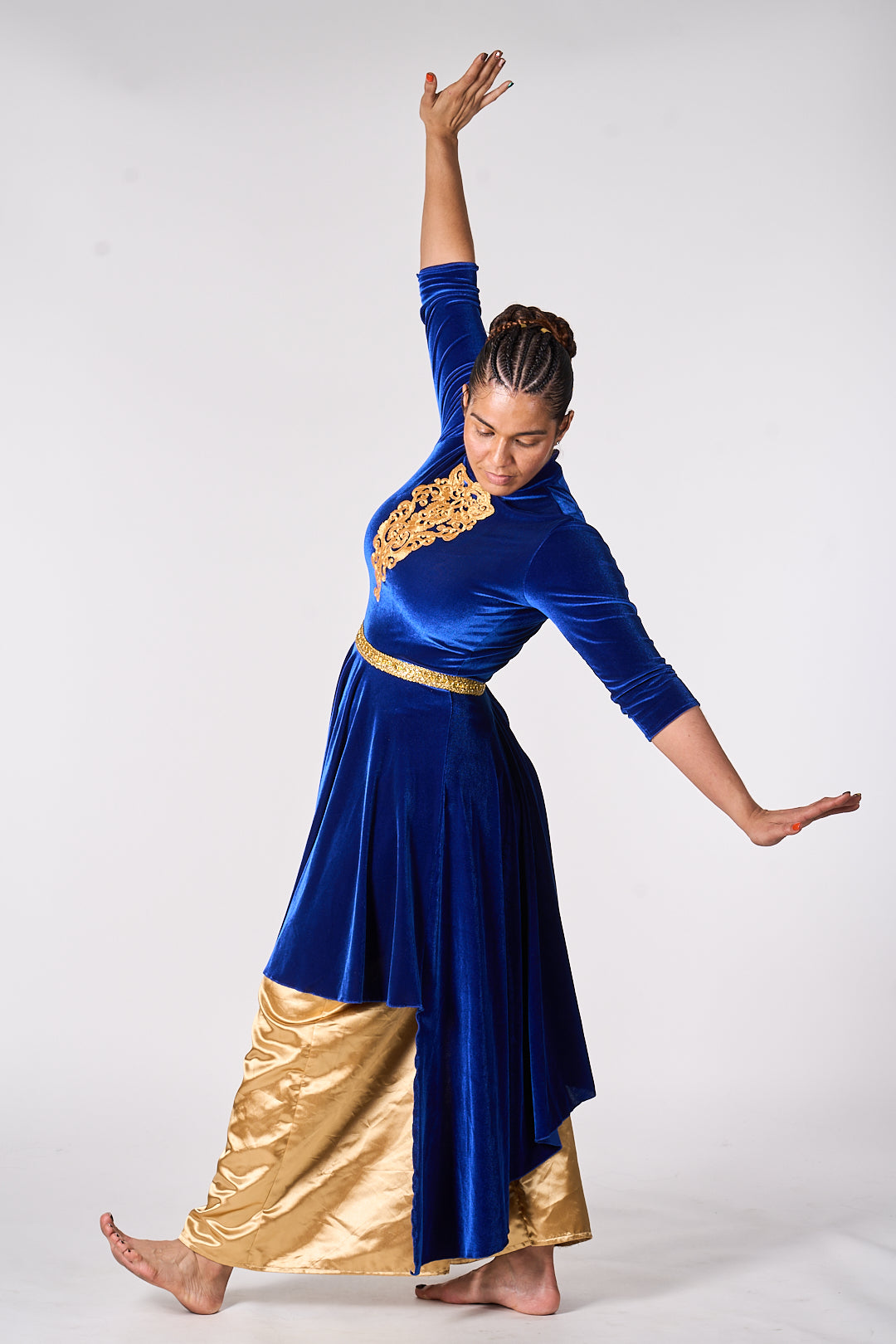 Velvet Worship Tunic with Gold Chest Accent & Waist Trim – Emporium Collection