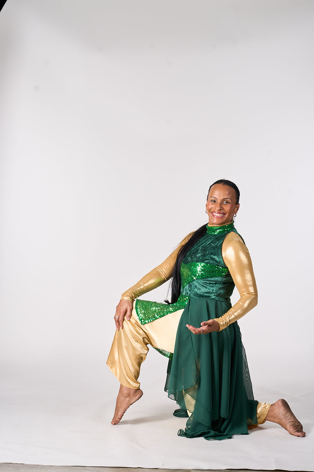 Green Velvet & Sequin Dance Tunic – Emmanuel Collection