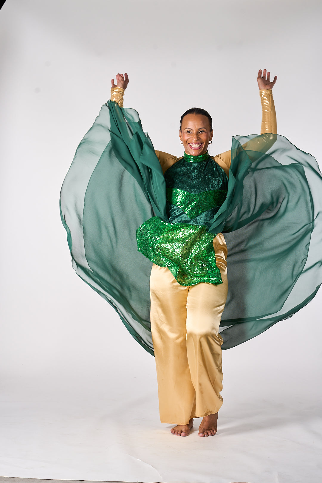 Green Velvet & Sequin Dance Tunic – Emmanuel Collection