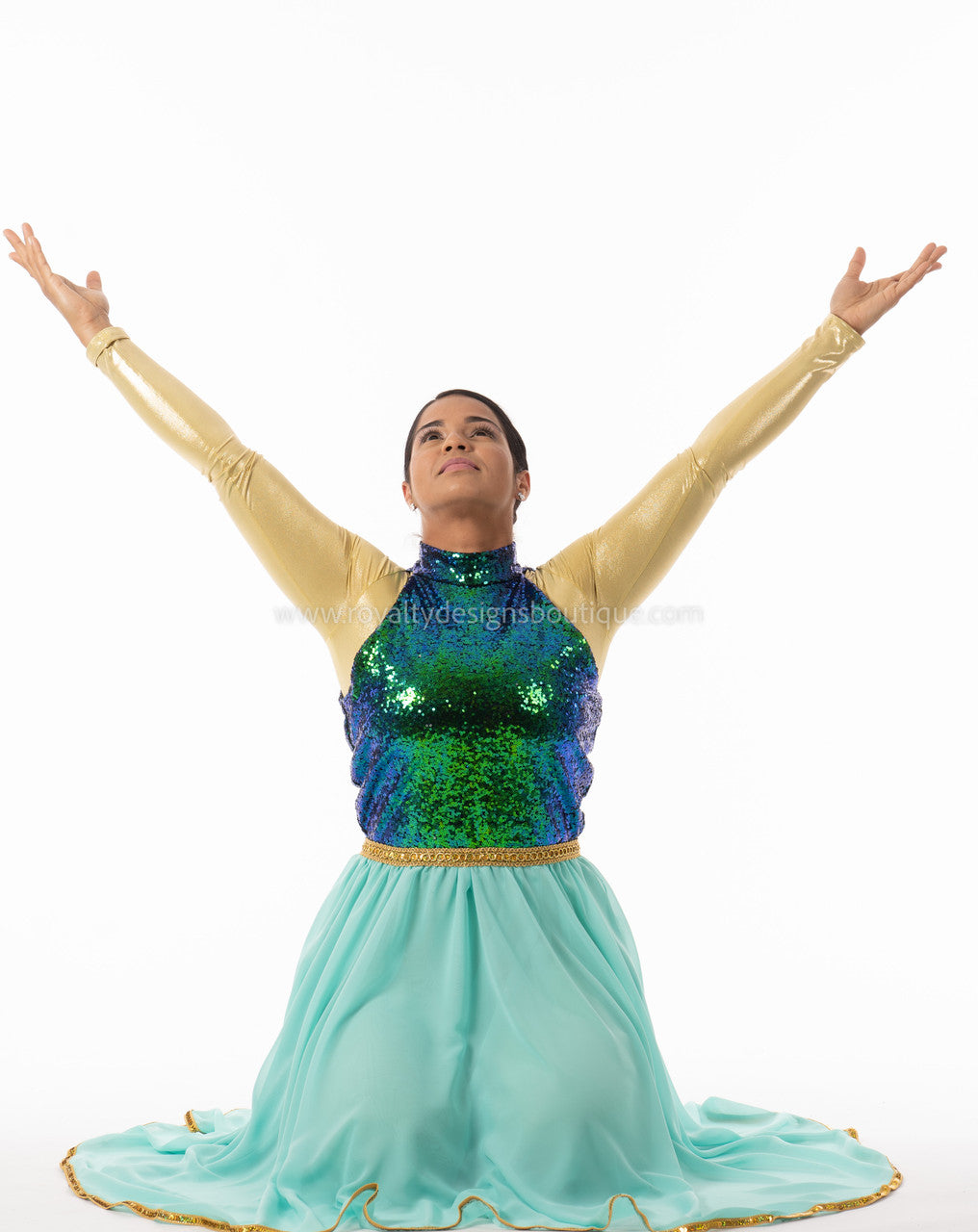 Teal and River Green Sequin Elegant Dress RIVERS Collection Custom Made / 14 Child Teal and River Green Sequin Elegant Dress RIVERS Collection Custom Made / 14 Child