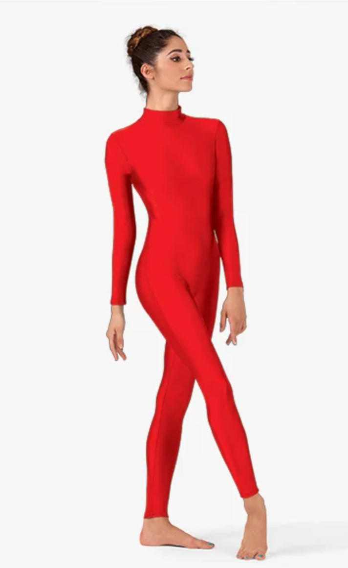 High-Neck Lycra Unitard with Gold Appliqué (Various Colors Available)