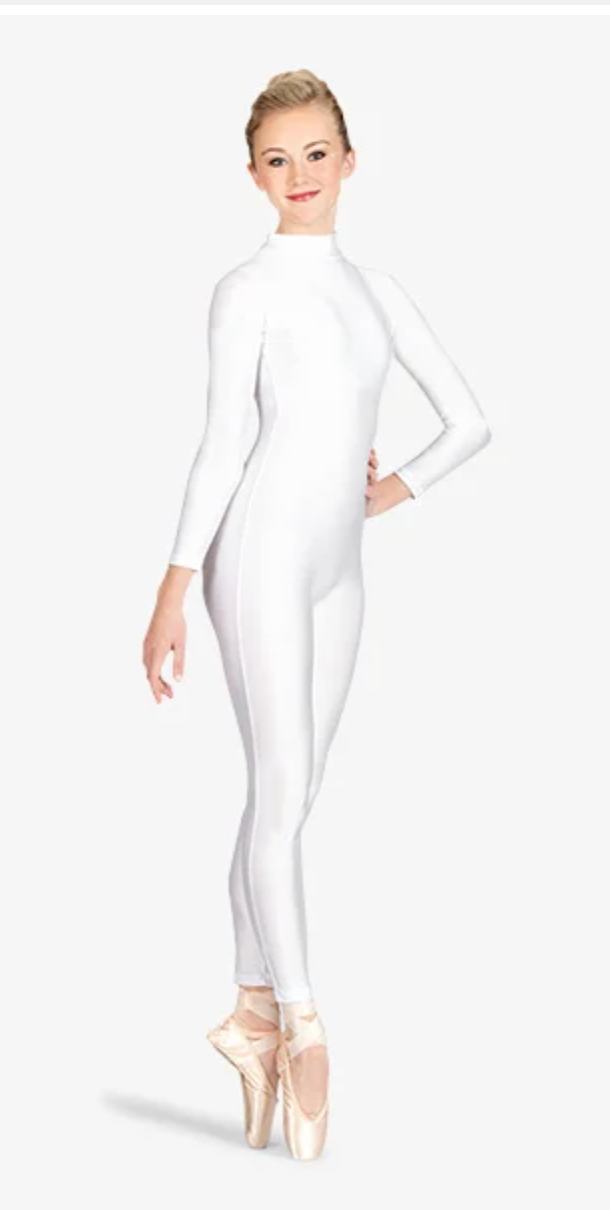 High-Neck Lycra Unitard with Gold Appliqué (Various Colors Available)
