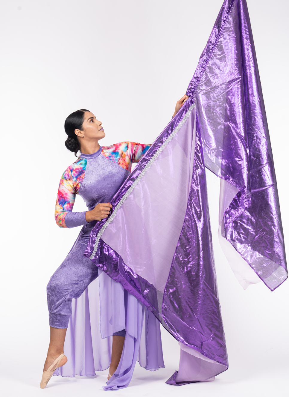Translucent Double-Layer Lamé Worship Flags| Flex Rod | Colors Vary