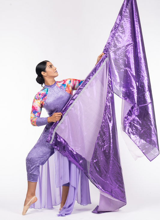 Worship Flags I One (1 Pair ) of Double-Layered Flex Flags – Lamé with Flow Fabric