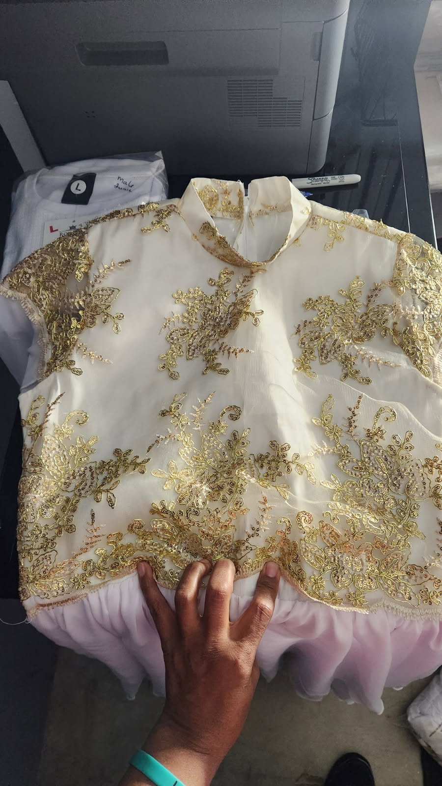 [SPECIAL EDITION] Gold Angel Wings Elegant Lace and & Chiffon Dance Garment